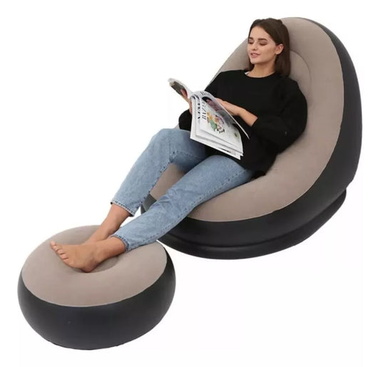 Sillón Sofá Inflable con Reposa Pies